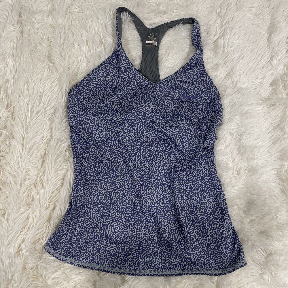NIKE Dri-FIT Athletic Tank Built-In Bra Medium Purple Racerback YOGA RUN LIFT